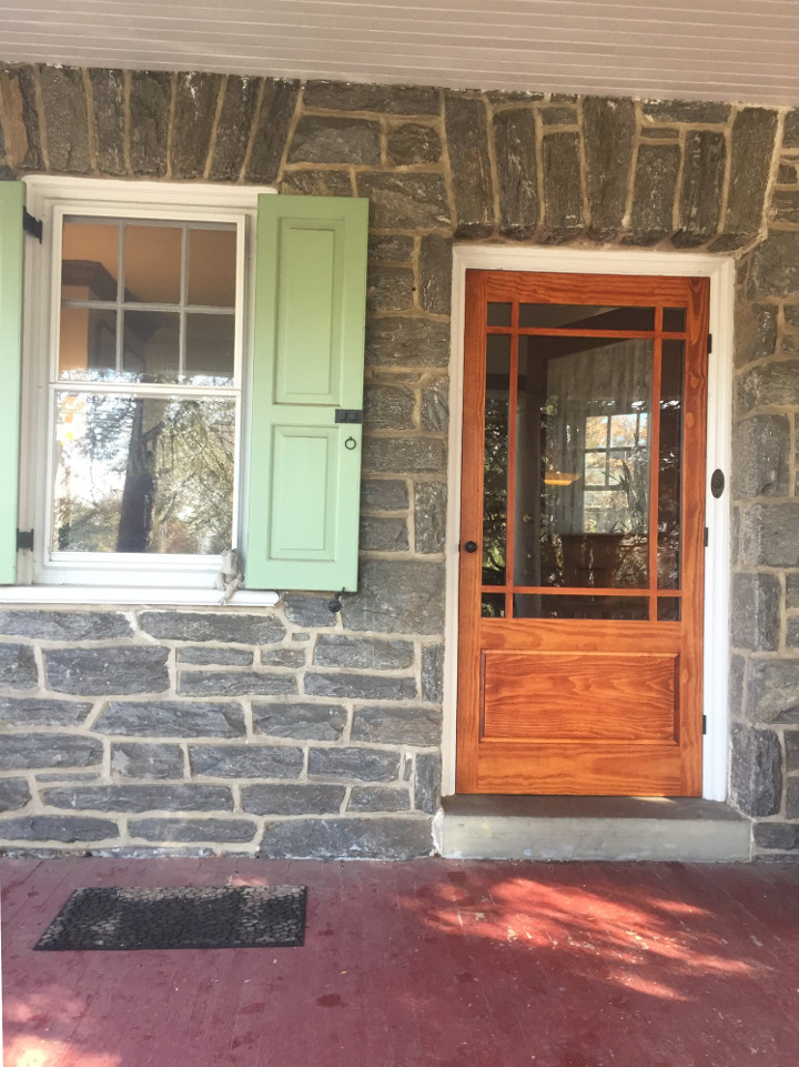 Wooden storm door by Victoriana East installed in Ardmore, PA